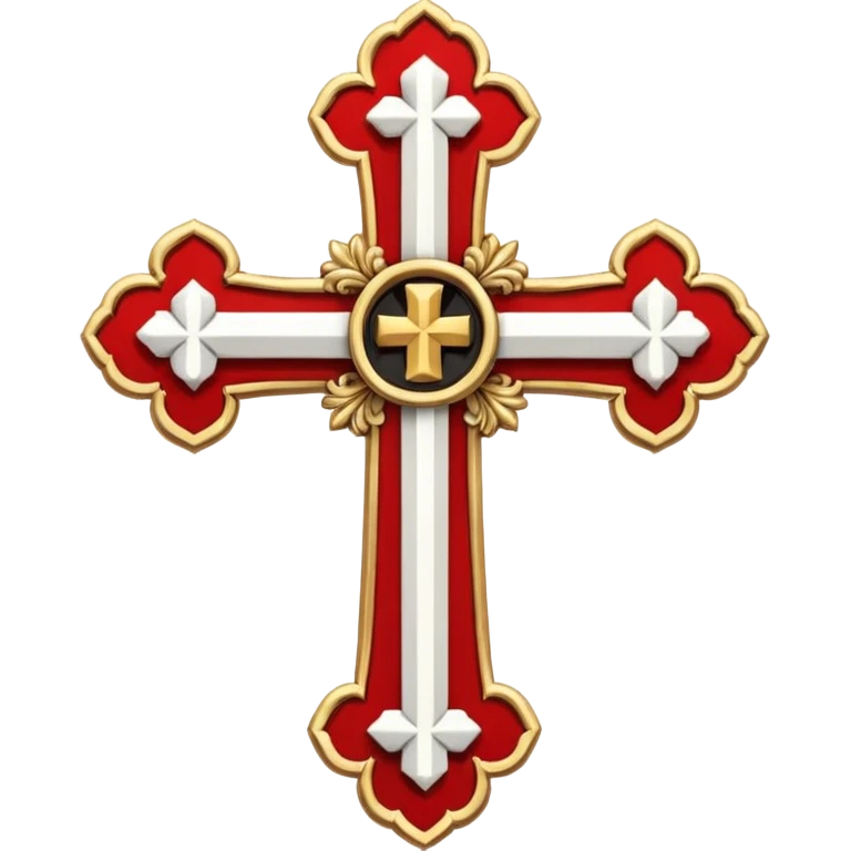 It will be a cross in the middle and four little crosses in between the big cross in the middle and add some colours to it that matches with the flag of the kingdom of jerusalem emoji