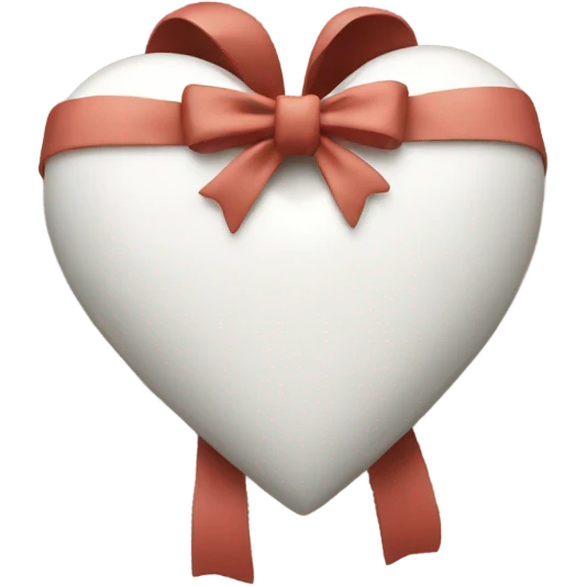 White heart with a bow emoji