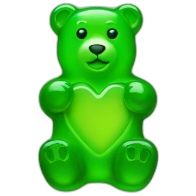 Green gummy bear heart  emoji