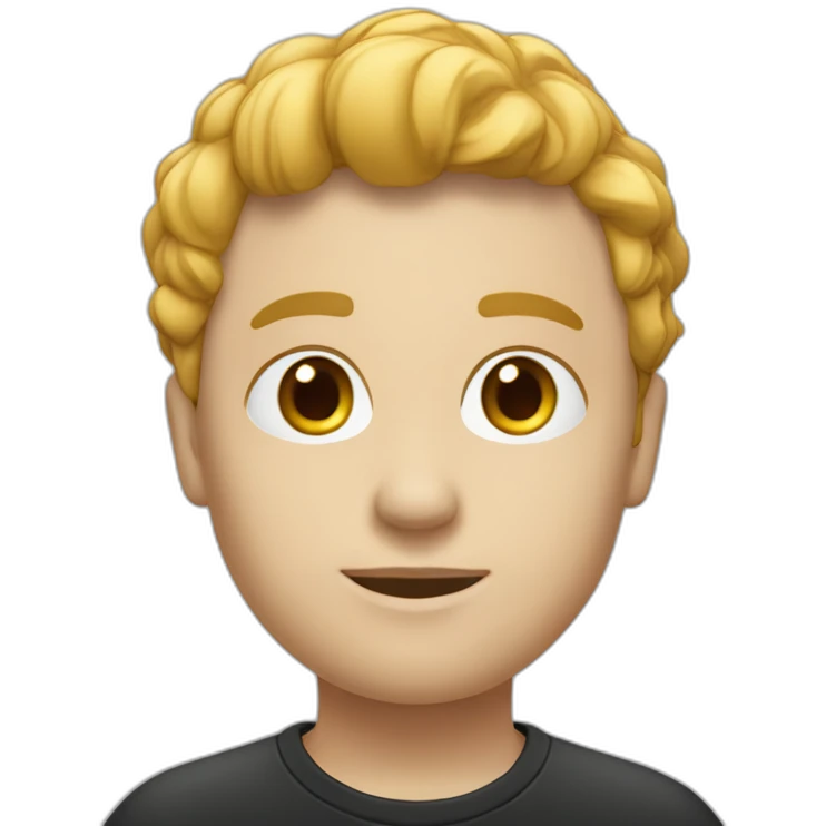 Un garçon blanc fâché cheveux courts et noir emoji