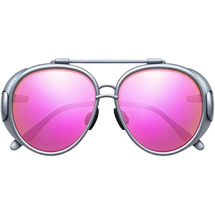 futuristic protective glasses with pink holographic lenses, high-tech design emoji