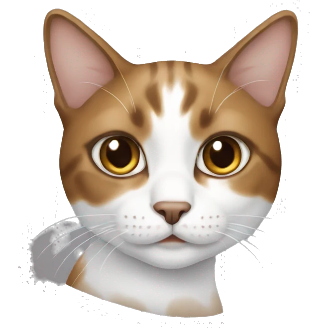 White and brown colour Cat  emoji