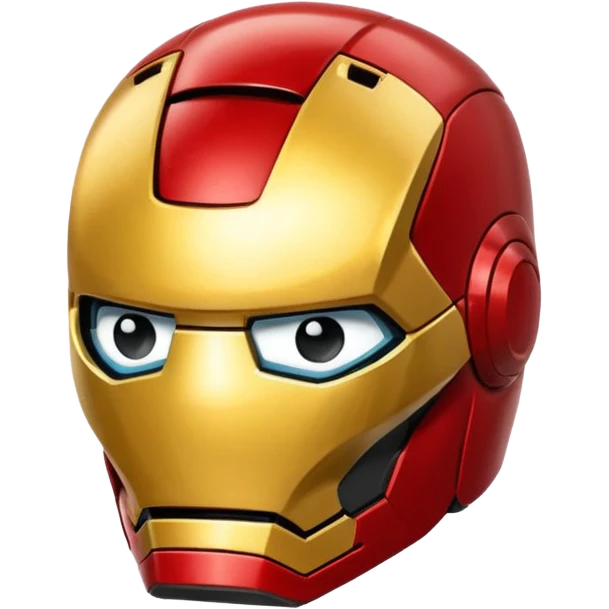 Iron Man emoji, red and gold helmet, simple and bold, apple style emoji emoji
