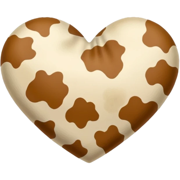 Beige Cow print heart  emoji