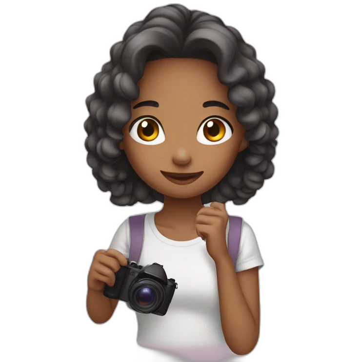 A cute girl taking photos emoji