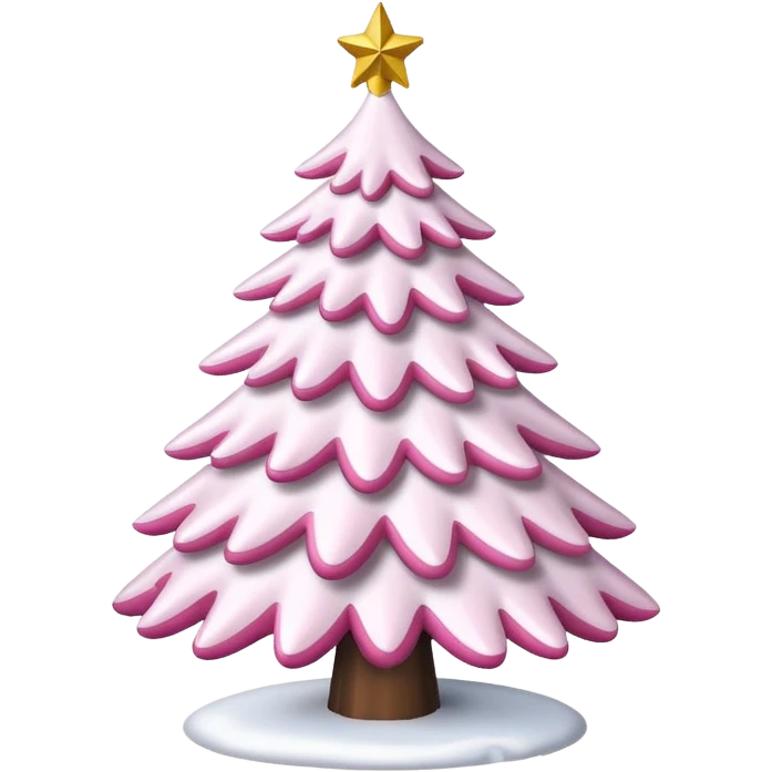 White Christmas tree with pink ornaments emoji