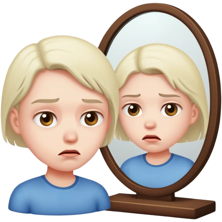 Disappointed face in the mirror emoji