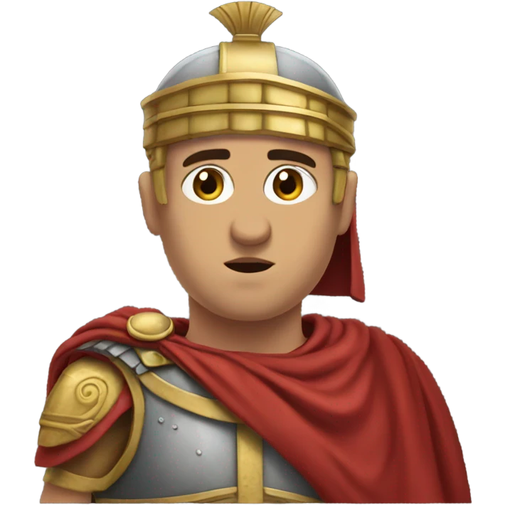 A sad Roman legionary holding his head emoji