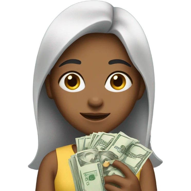 A girl with money  emoji