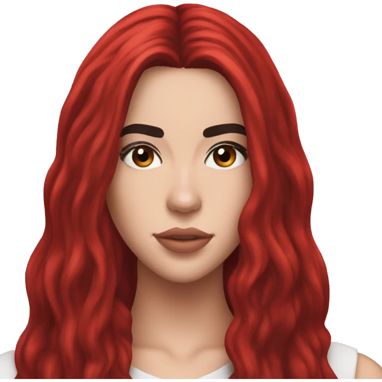 dua lipa with red long hair emoji