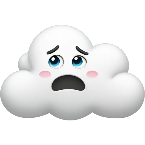cloud with cute crying eyes emoji