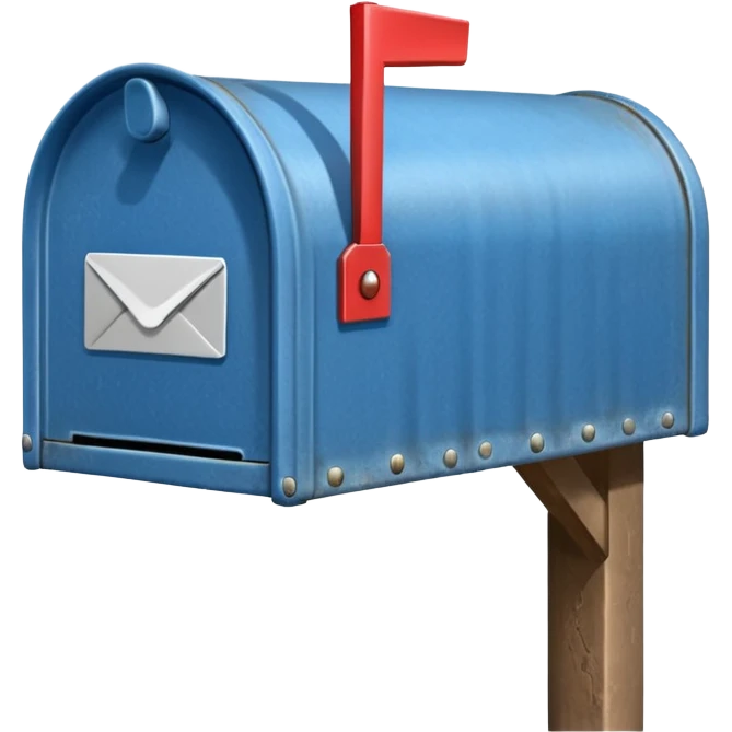 empty open blue mailbox emoji