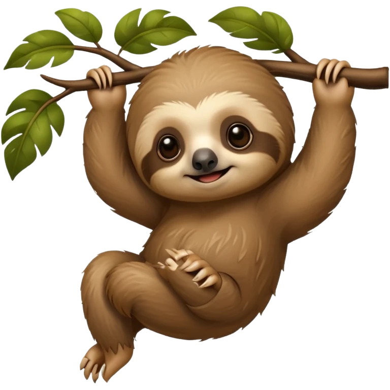baby sloth on the tree emoji