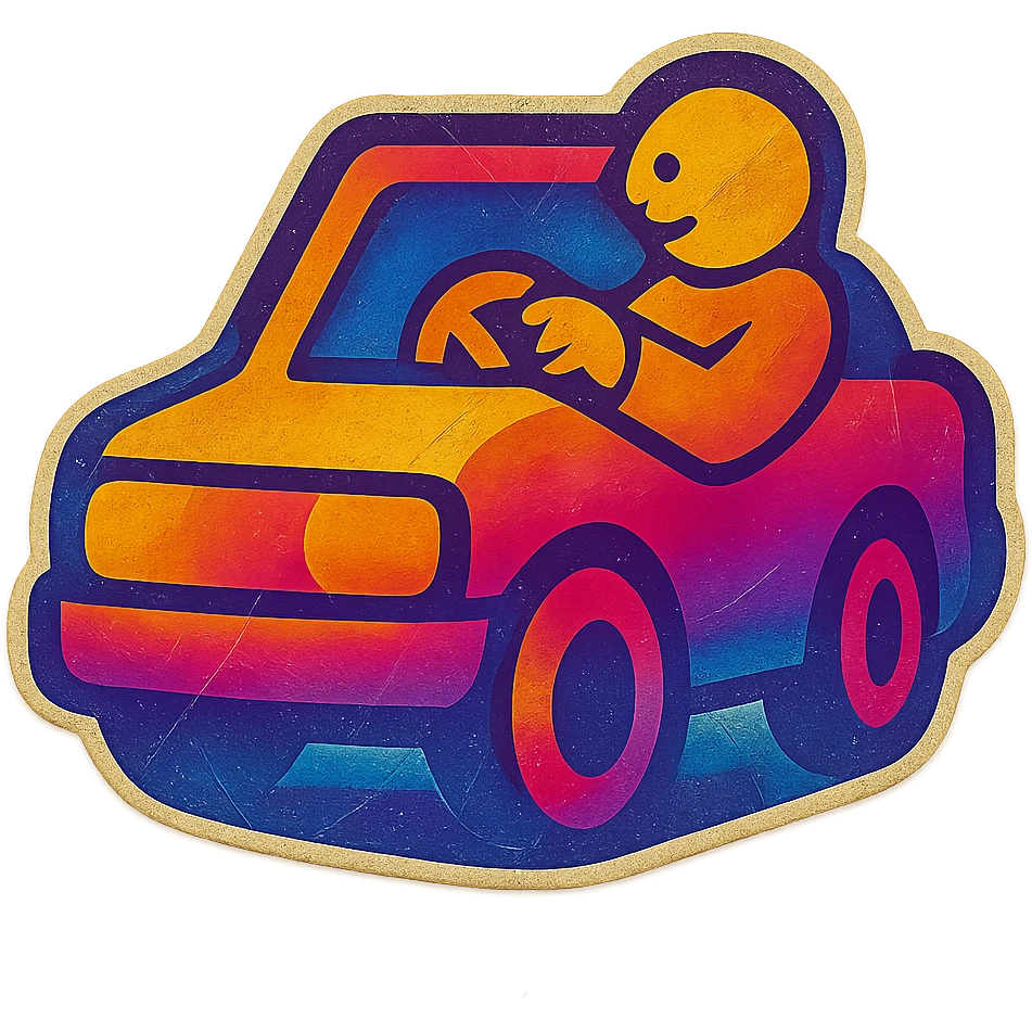 person driving a car emoji