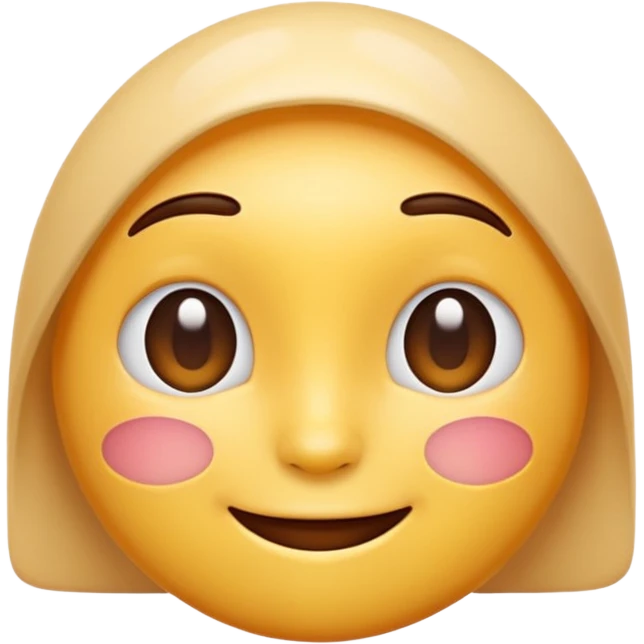 simple and cute. Expressing human interaction, empathy, and warm emotion. Soft gradients, round shapes, friendly face, clear expression. Minimal design, glossy 3D emoji look. emoji