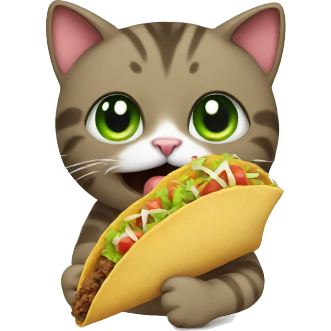Cat eating a taco emoji