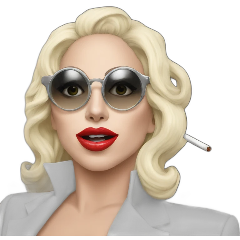 Lady gaga with cigarrette emoji