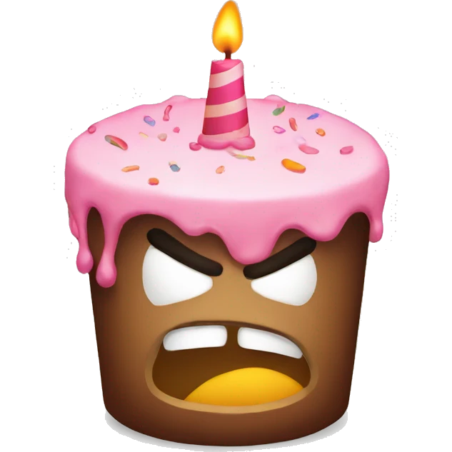 Angry birthday cake angry face ios emoji style emoji