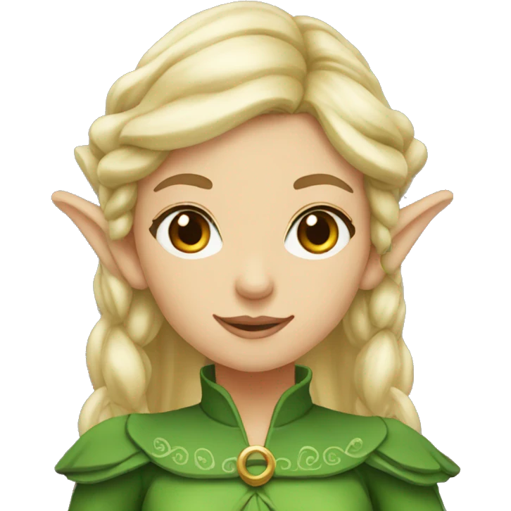 female elf with blond hair and gray eyes emoji
