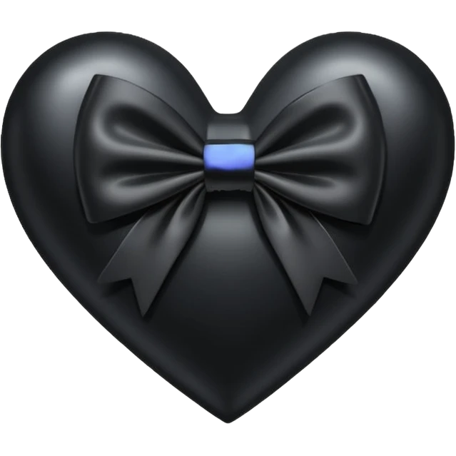 Black heart with black bow emoji