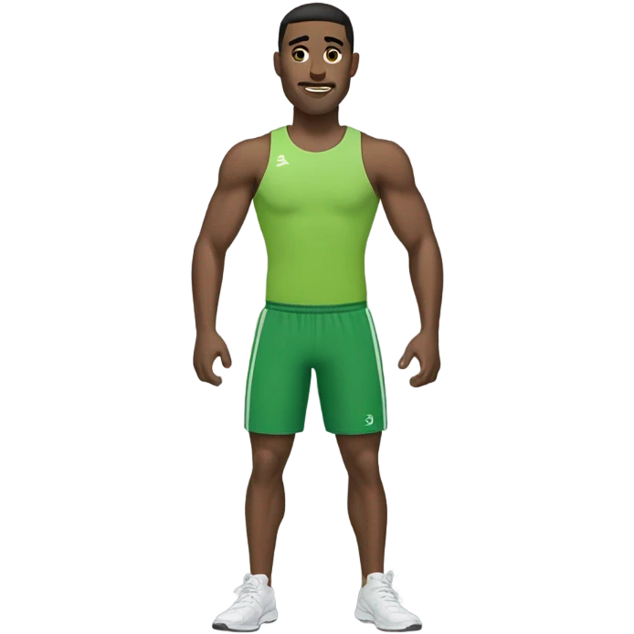 just fit sport man close in light green clothes emoji