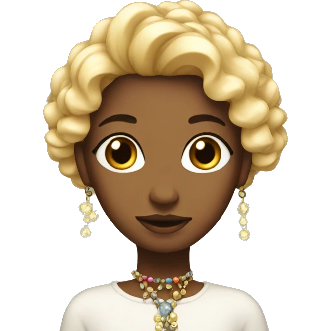 Light beauty with hair beads  emoji