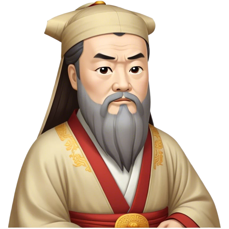 Cinematic Realistic Confucius Portrait Emoji, depicted as a wise ancient philosopher in traditional robes with a serene, contemplative expression, rendered with soft timeless textures and harmonious natural lighting that captures his enduring wisdom. emoji