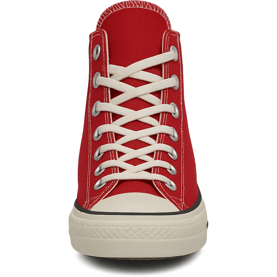 Converse Chuck Taylor high-top, red, front view, minimal background emoji
