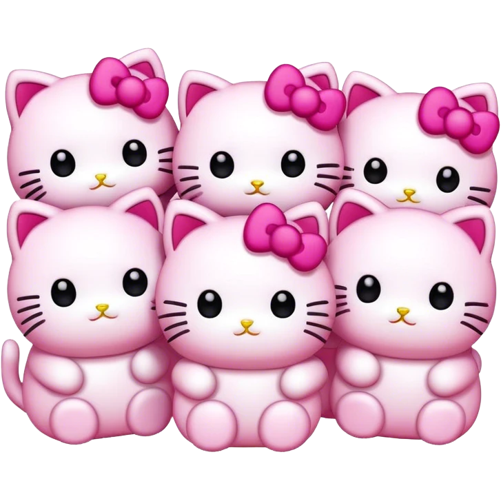 cute pink kawaii hello kitties emoji