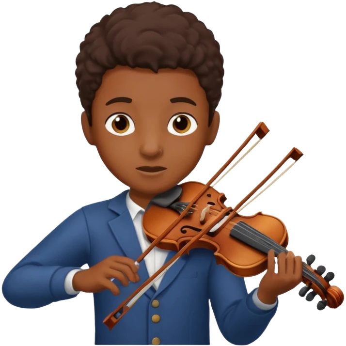 black boy playing violin emoji