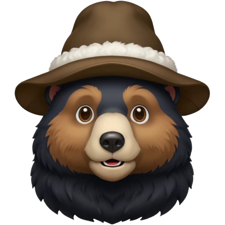 black bear with hat emoji