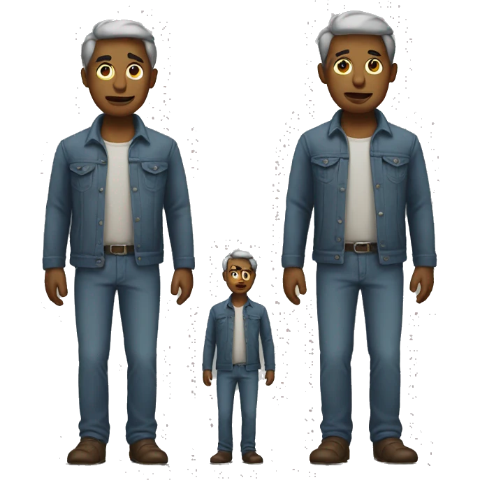 a man with poor clothes standing up emoji