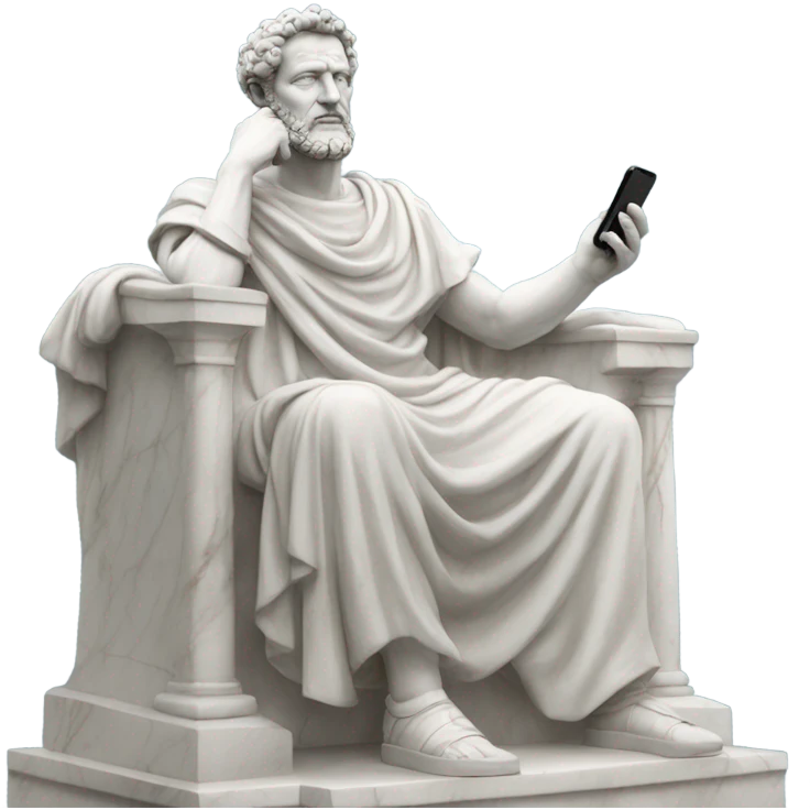 marble marcus aurelius statue talking on the phone emoji