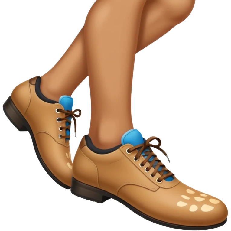 a shoe with a foot inside, stepping and showing a clear shoe print below. and leg







 emoji