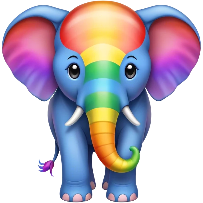 Rainbow elephant emoji
