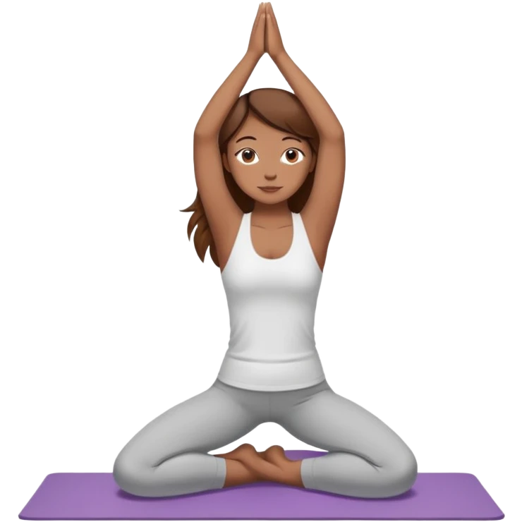 girl with brown hair doing yoga emoji