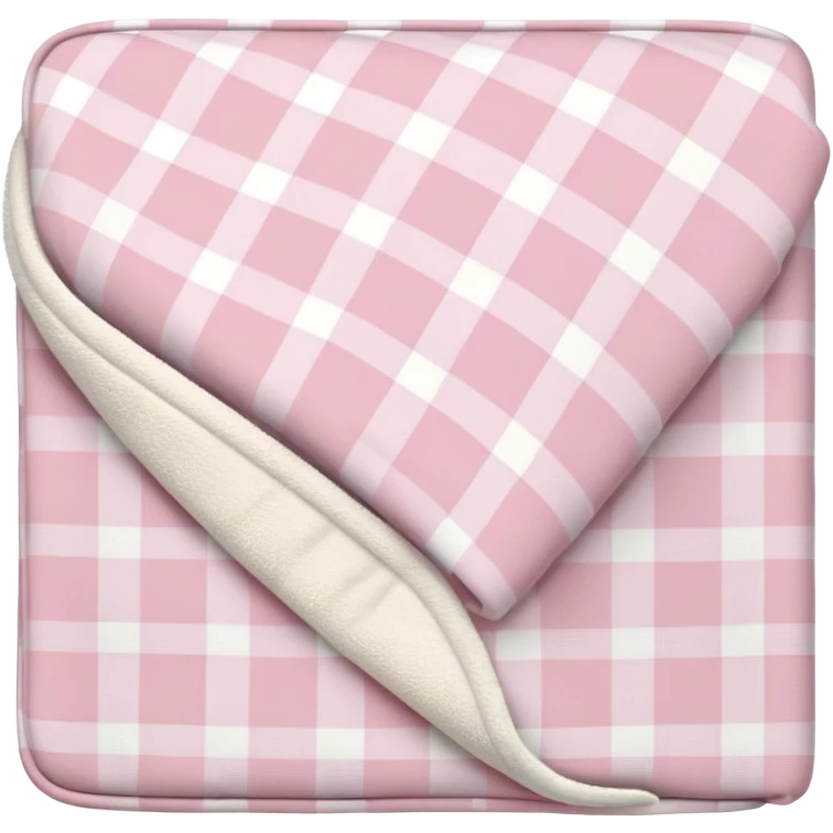 Plaid white and powder pink blanket folded emoji