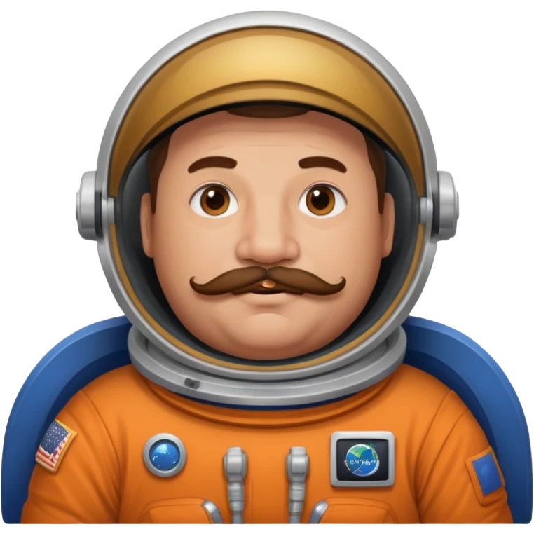 astronaut very fat man with moustache emoji