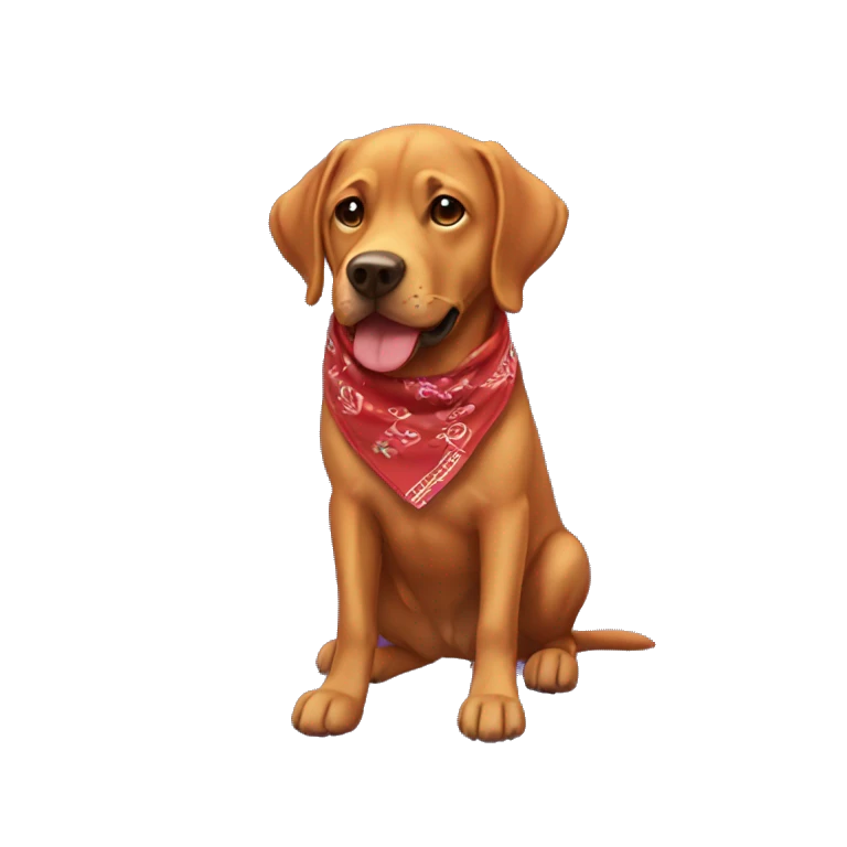 Red lab wearing bandana  emoji