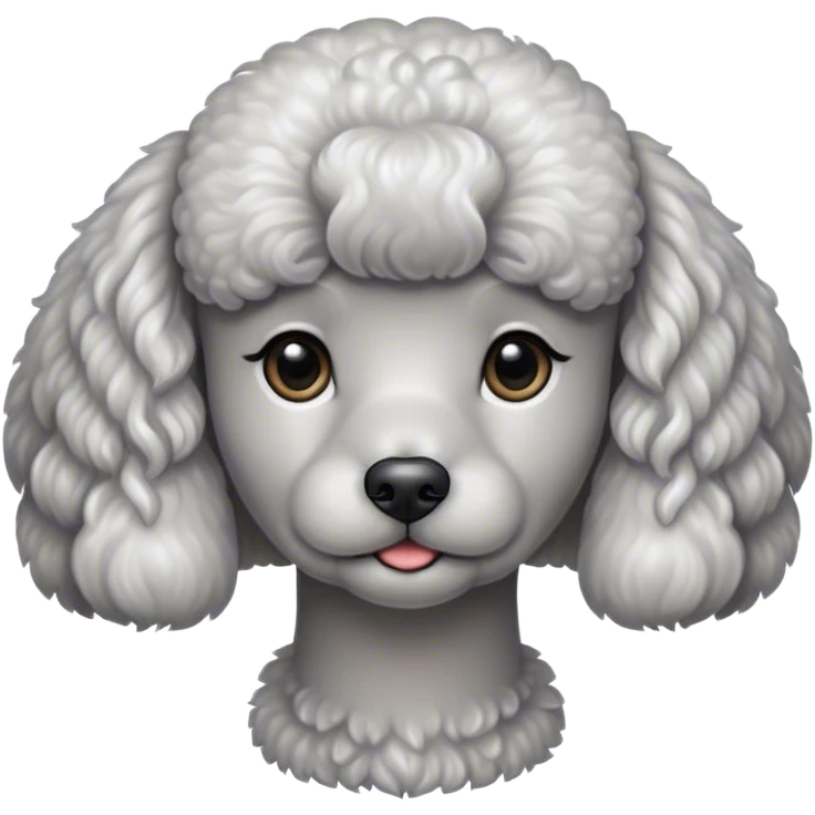 Silver cute poodle with Korean style haircut  emoji