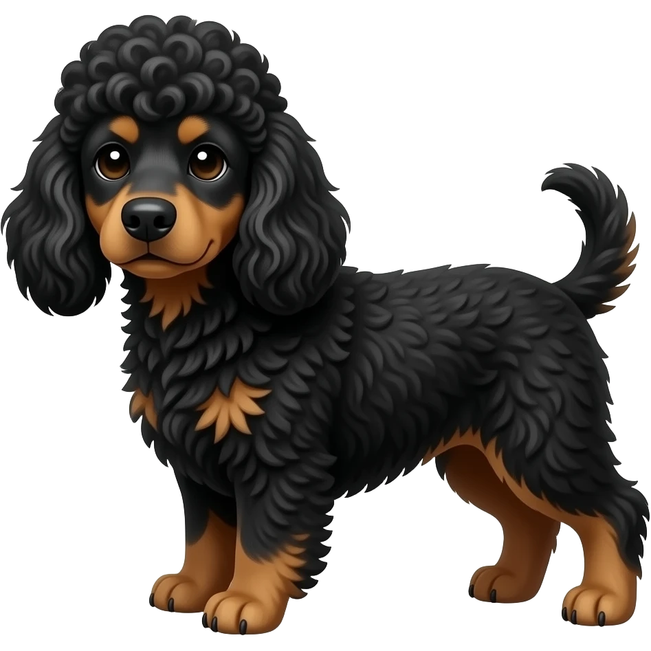 검은푸들이랑 웰시코키믹스견 emoji
