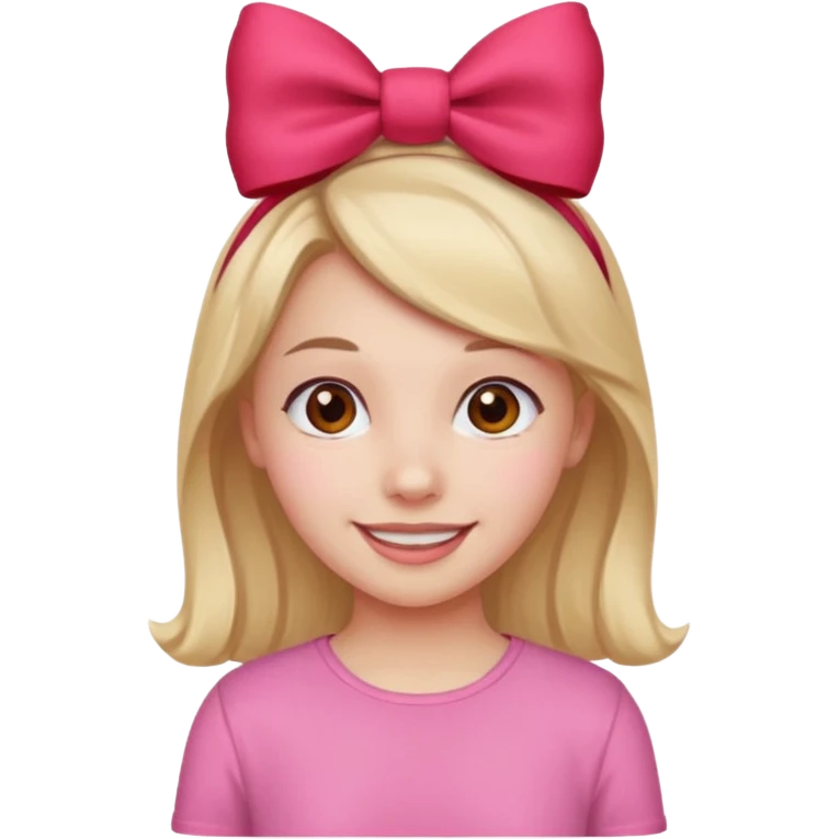 Girl with red bow on her head and pink shirt emoji