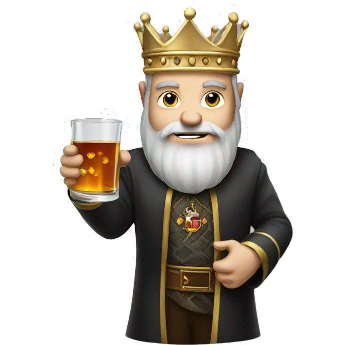 white king holding whiskey glass emoji