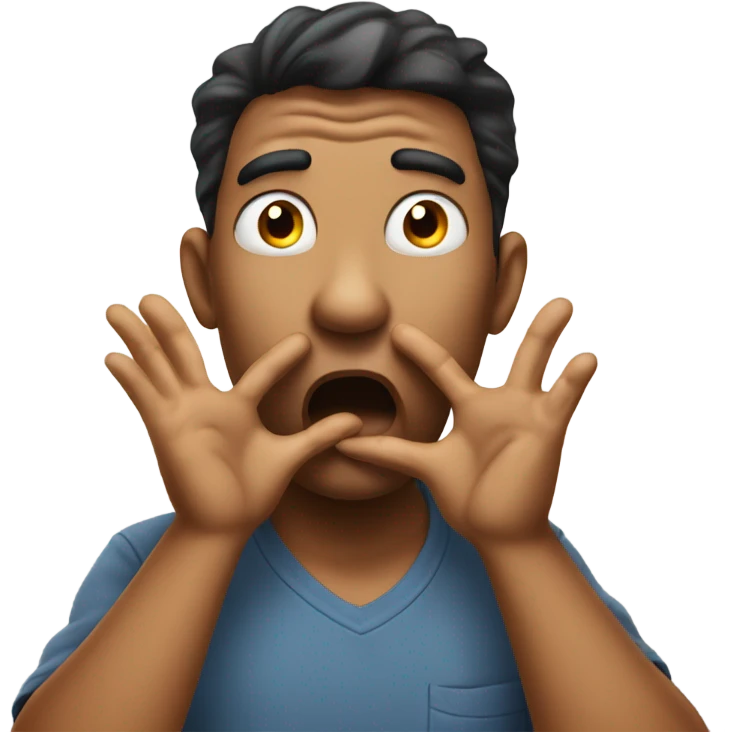 Shocked with hand over mouth emoji
