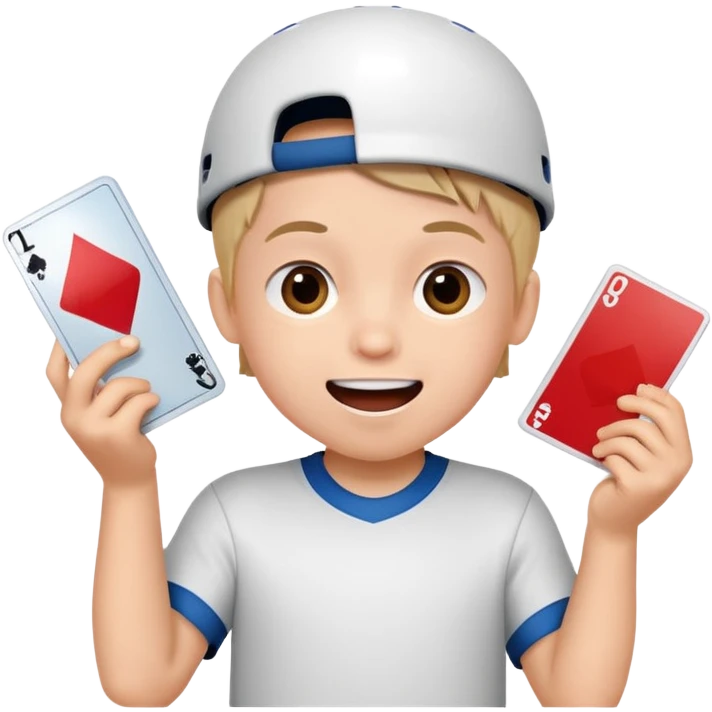 Kid opening sports cards emoji