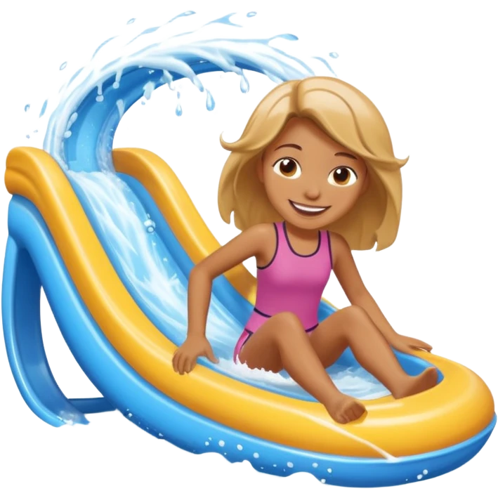 Girl sliding down water slide  emoji