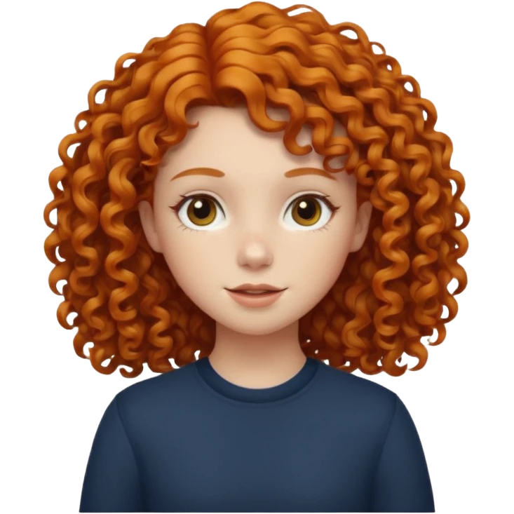 A ginger girl with curly hair in this style 👩🏼‍🦱 emoji