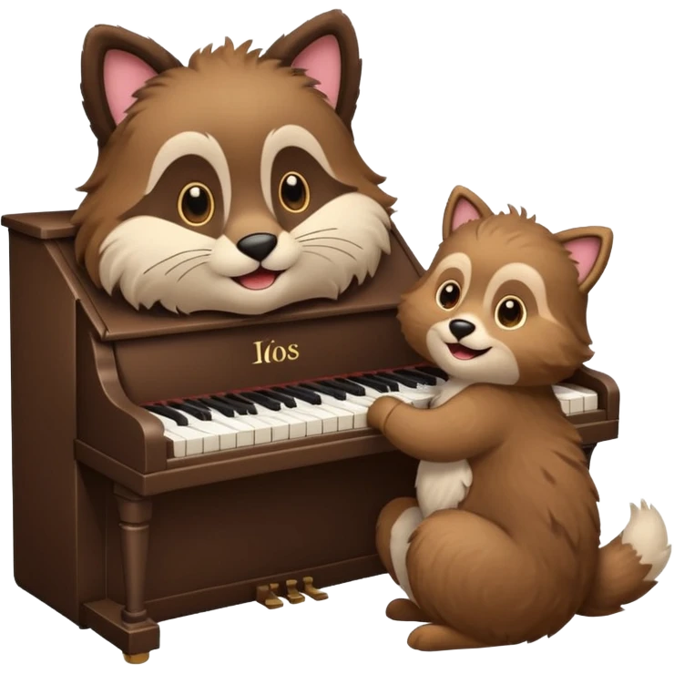 animal playing piano emoji