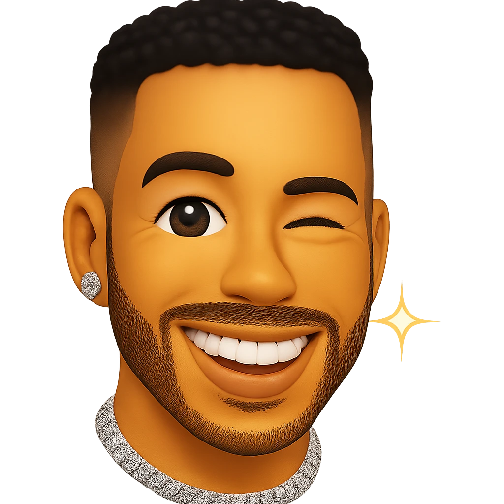 winking face emoji with a sparkling earring emoji