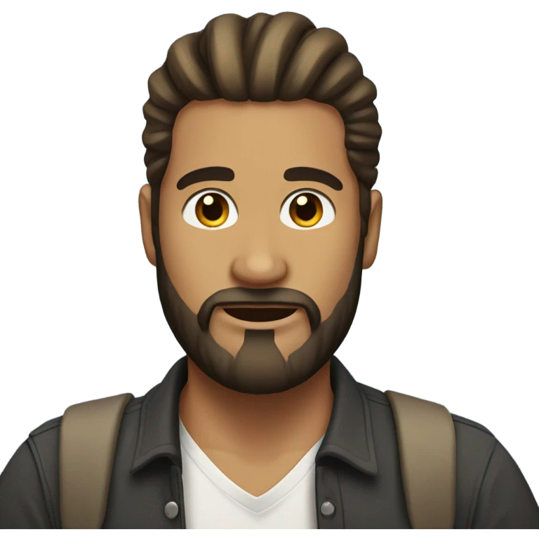 Man with man bun and beard emoji